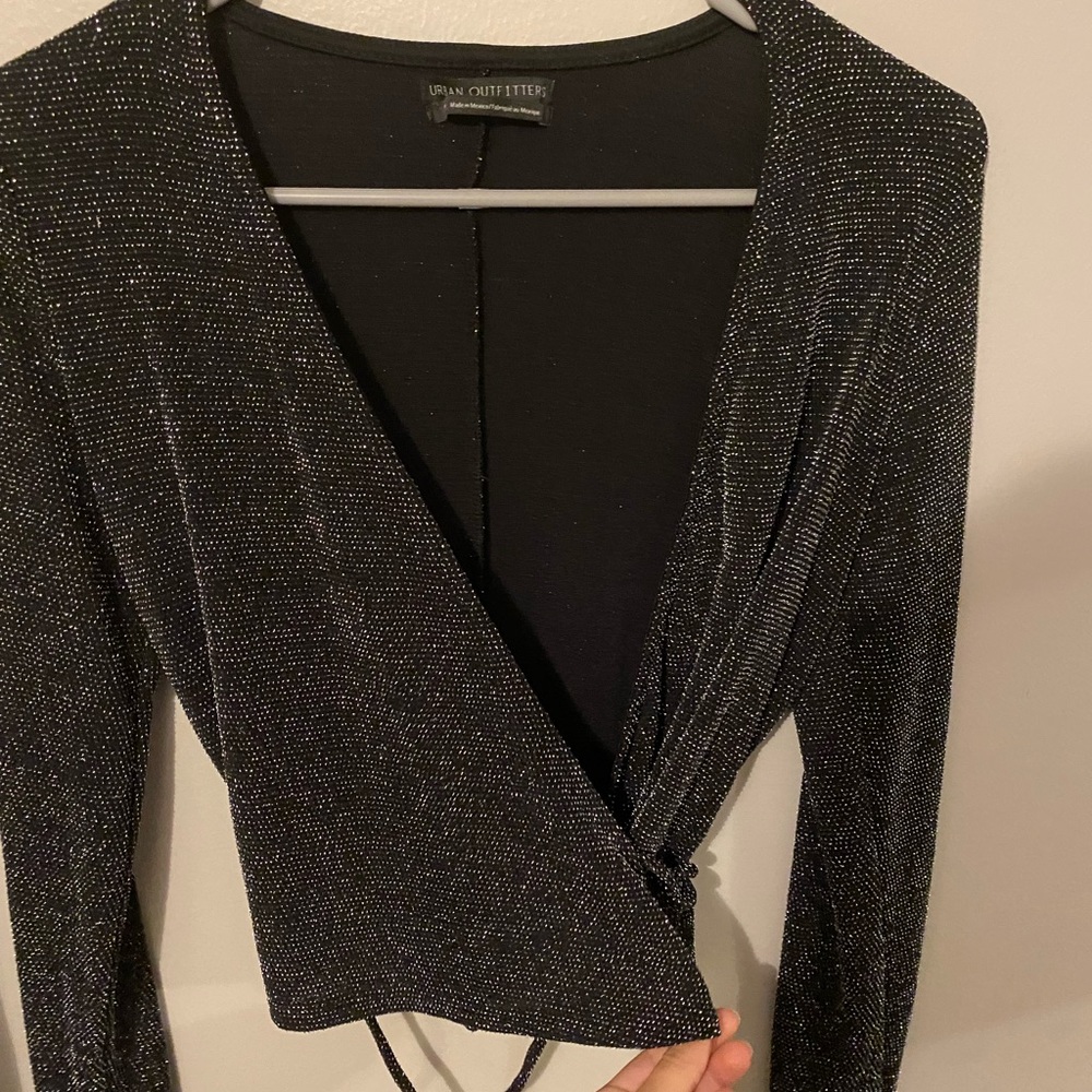 Urban Outfitters sparkly wrap top